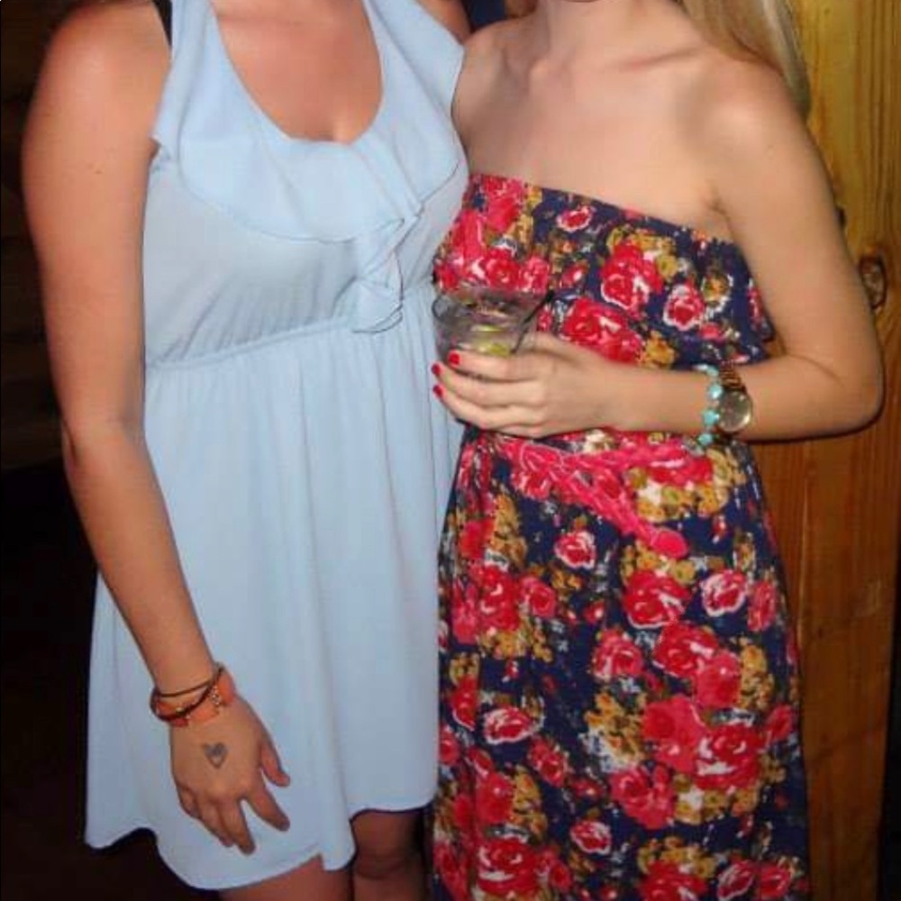 Strapless Floral Maxi Dress with Matching Belt - Picture 5 of 5